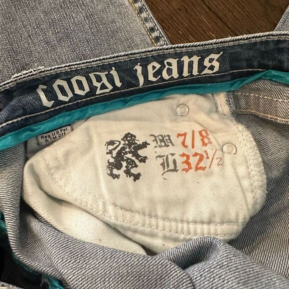 COOGI Womens Light Washed Midrise Straight‎ Jeans Embroidered Details sz 7/8 - Picture 10 of 12
